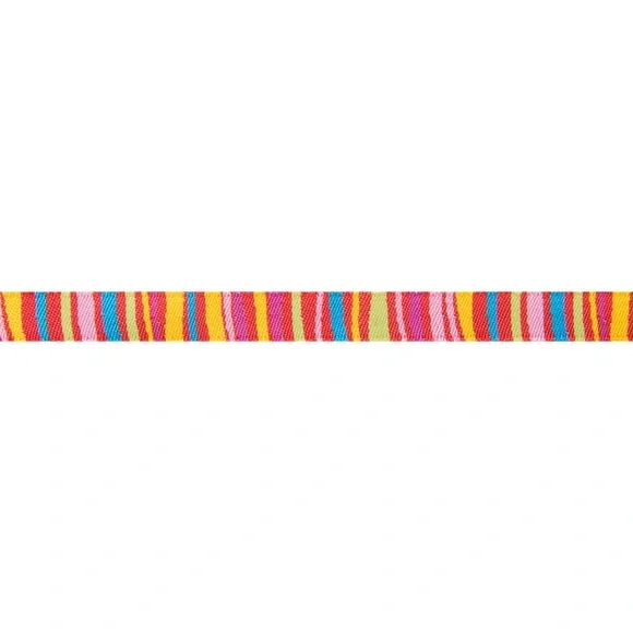 RED FANCIFUL STRIPES BY ODILE BAILLOEUL- 3/8" - Picture 2 of 2
